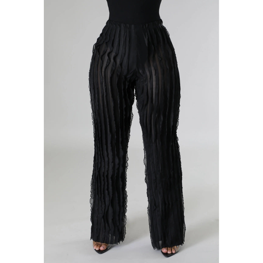 Sheer Ruffle Detail Pants
