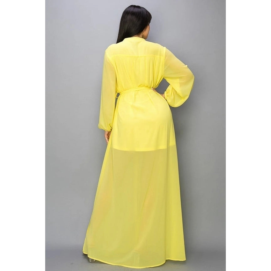 Chiffon Long Sleeve Maxi Dress