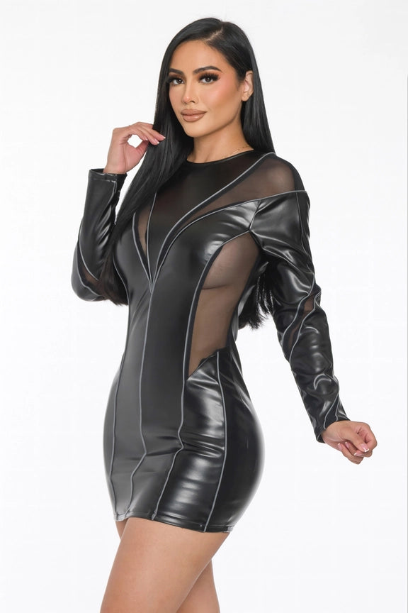 Illusion Spiral Mini Dress