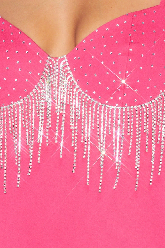 Rhinestone Fringe Mini Bodycon Dress