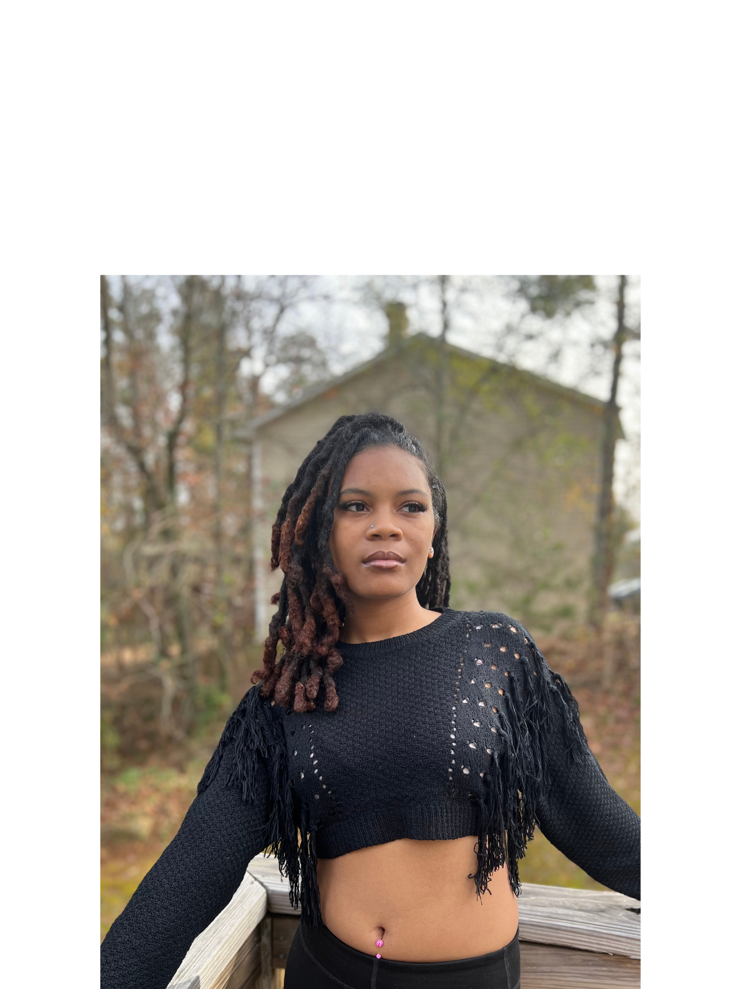 Cropped Fringe Sweater