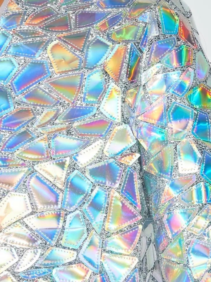 Iridescent Metallic Patch Work Jacket