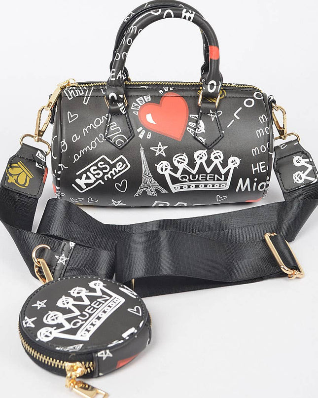 Graffiti Boston Bag W/airpod Purse