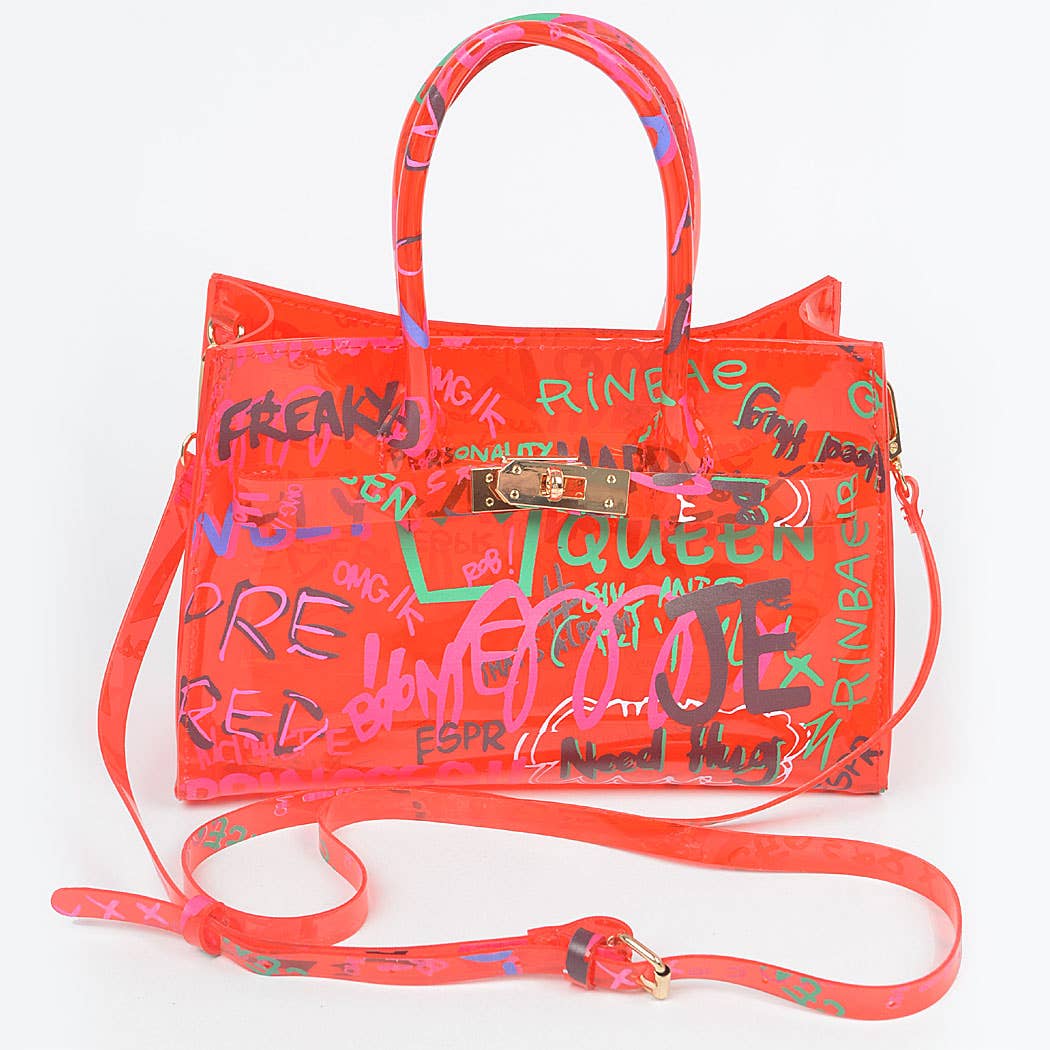 Graffiti Pvc Satchel Bag