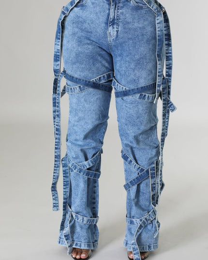 Strap Denim Jeans