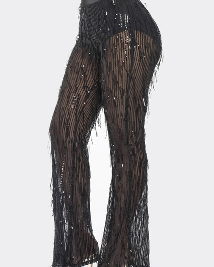 Layered Sequin Pants