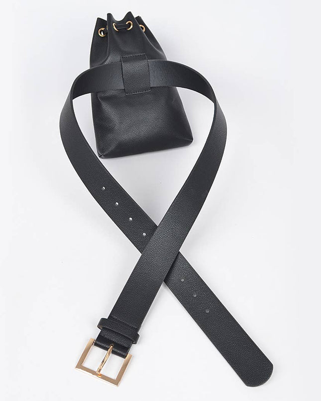 Faux Snake Belt W/studded Bag