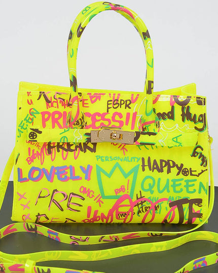 Graffiti Pvc Satchel Bag