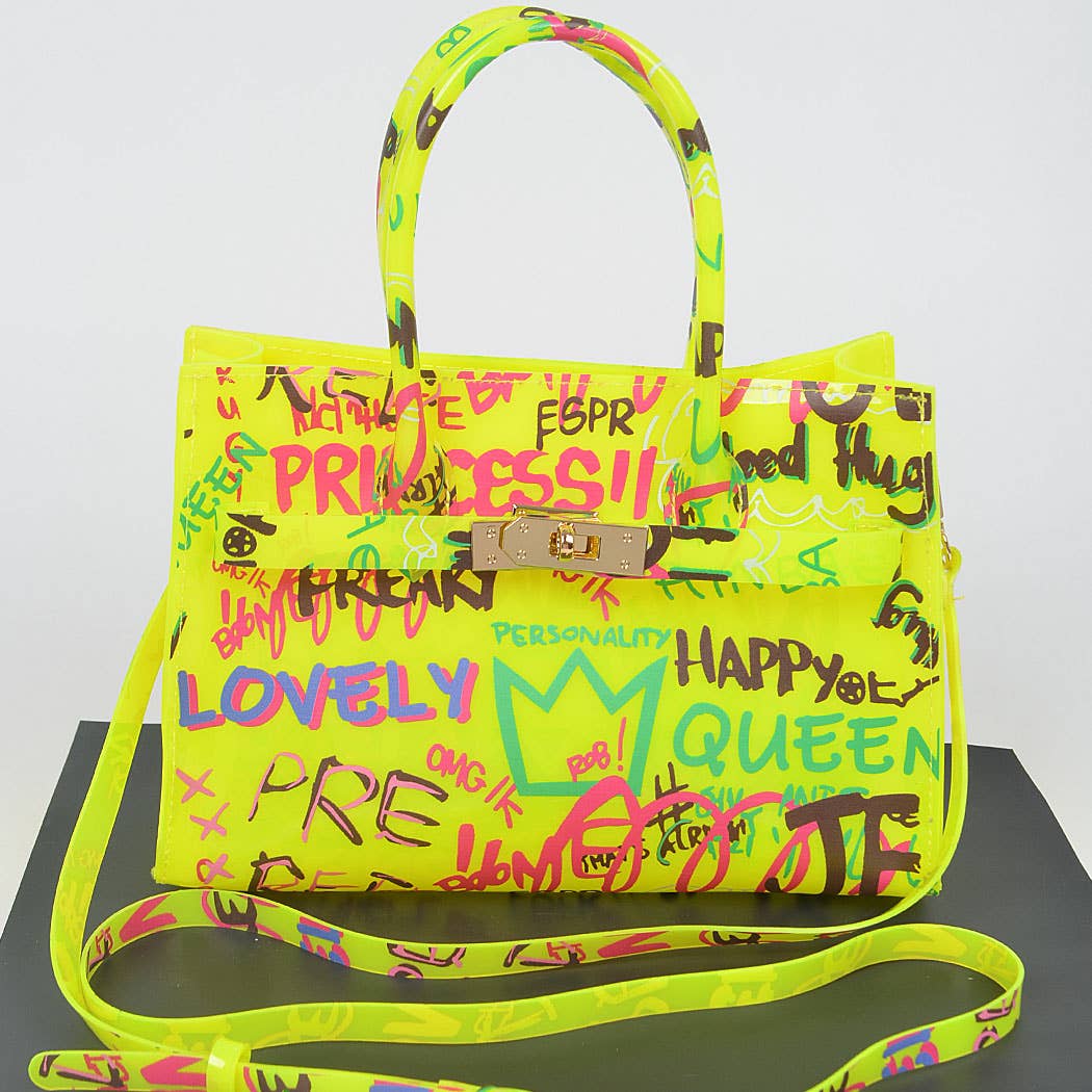 Graffiti Pvc Satchel Bag