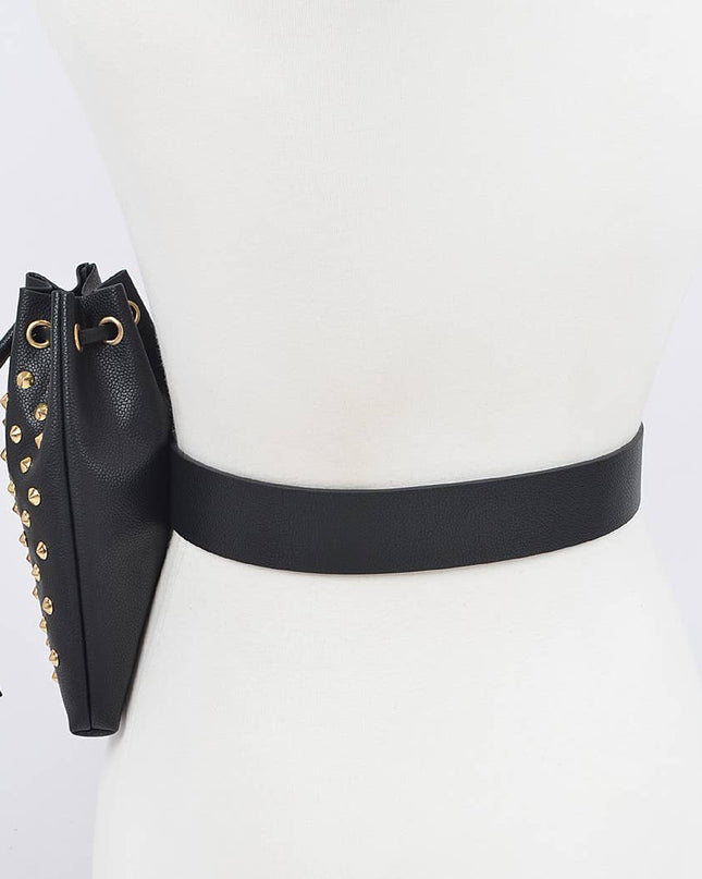 Faux Snake Belt W/studded Bag