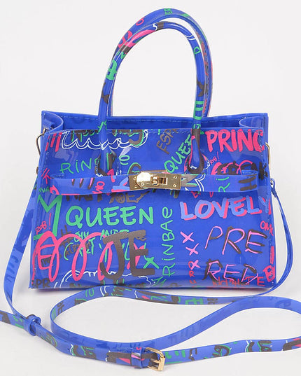 Graffiti Pvc Satchel Bag