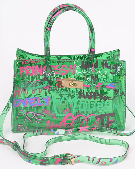 Graffiti Pvc Satchel Bag