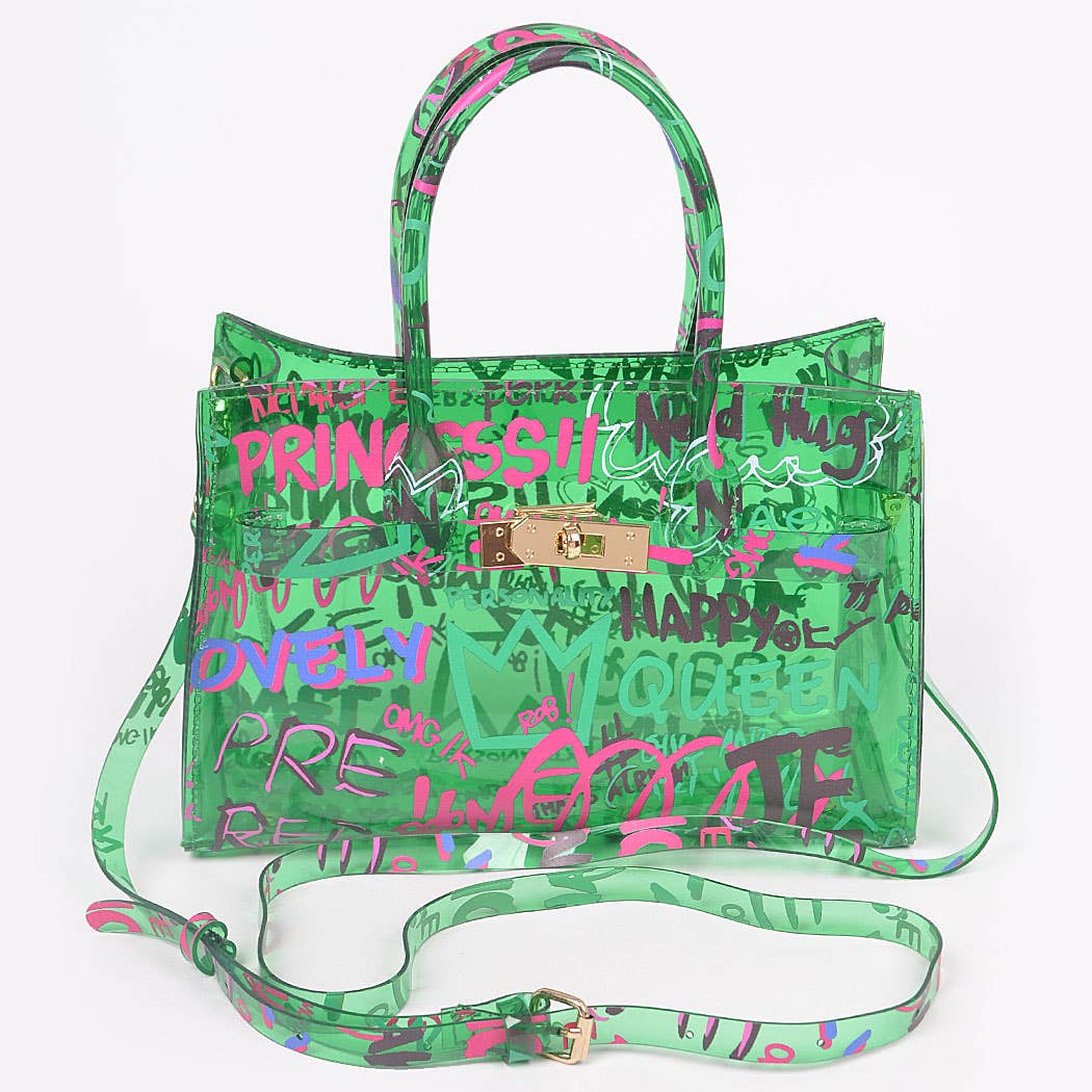 Graffiti Pvc Satchel Bag