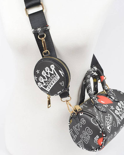 Graffiti Boston Bag W/airpod Purse