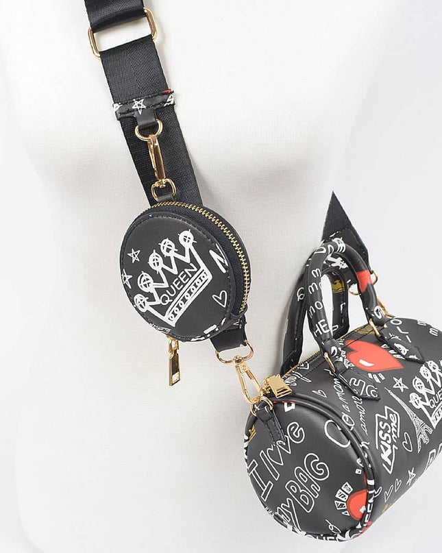 Graffiti Boston Bag W/airpod Purse