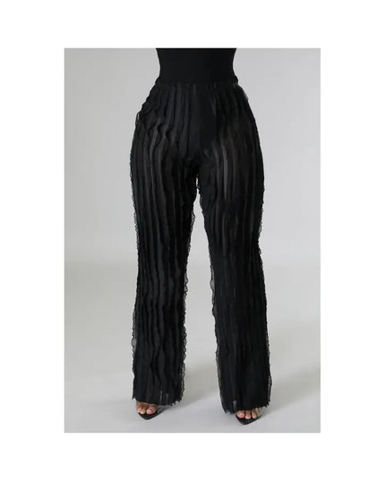 Sheer Ruffle Detail Pants