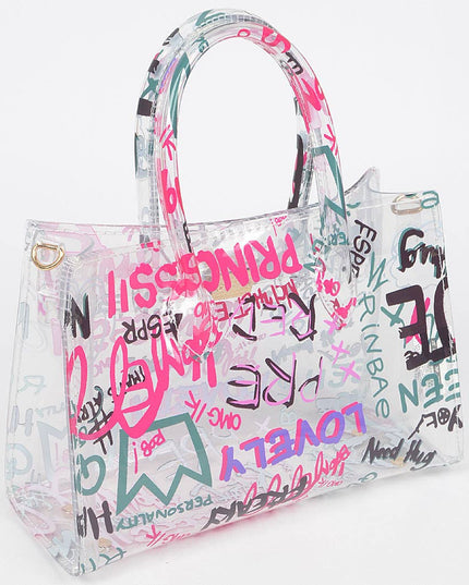 Graffiti Pvc Satchel Bag