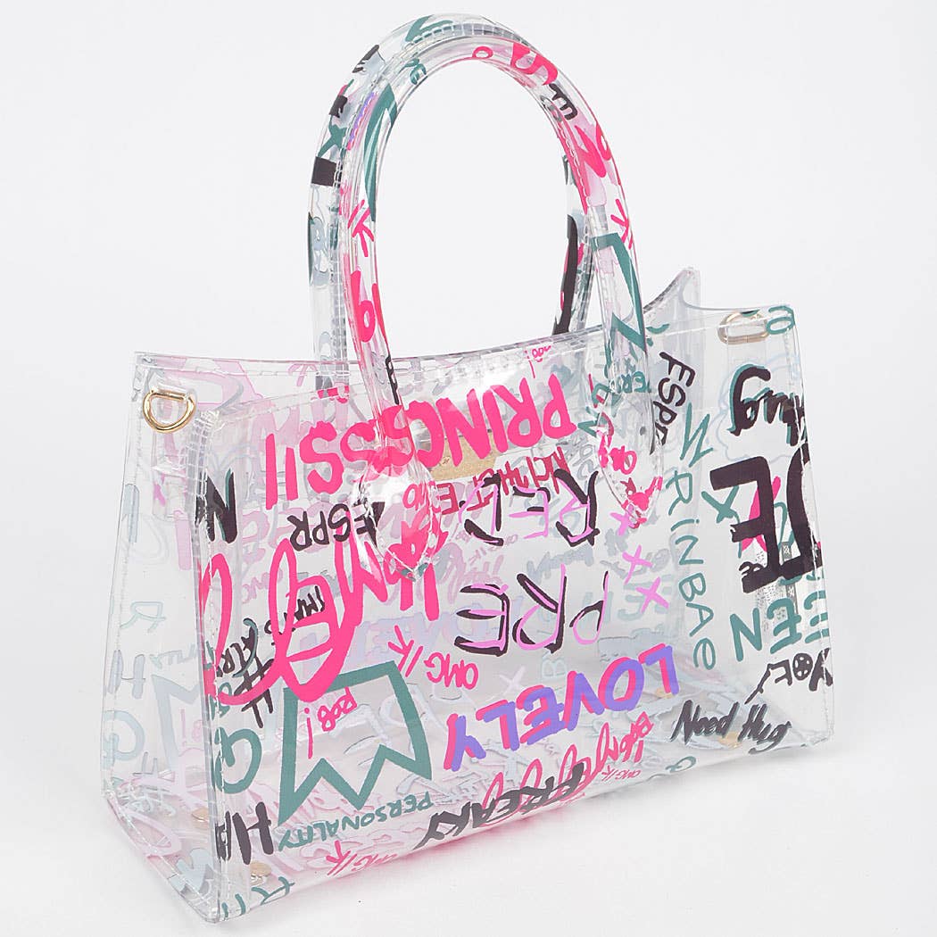 Graffiti Pvc Satchel Bag