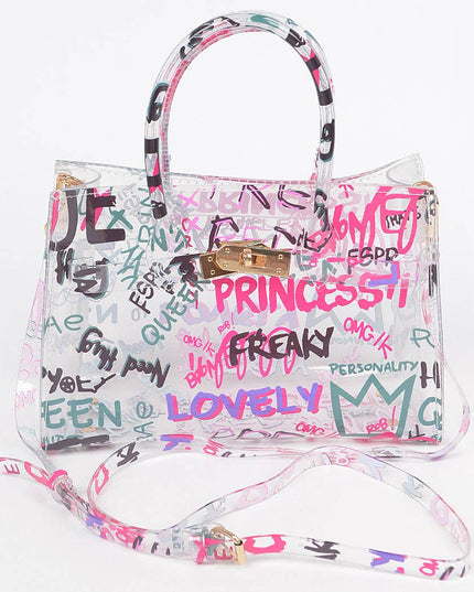 Graffiti Pvc Satchel Bag