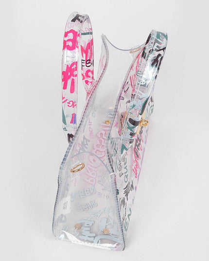 Graffiti Pvc Satchel Bag