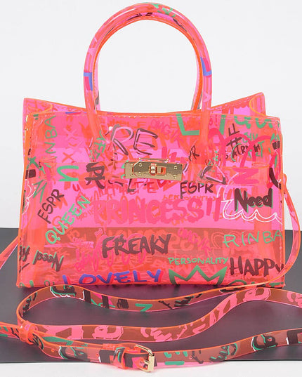 Graffiti Pvc Satchel Bag