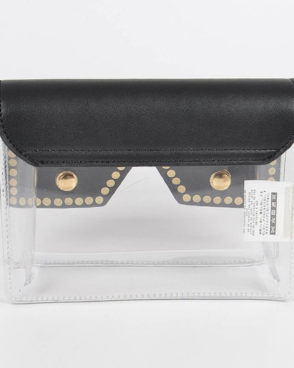 Square Rhinestone Glasses Clear Clutch