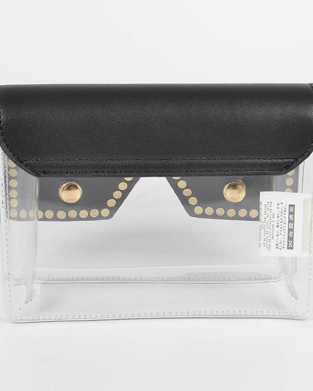 Square Rhinestone Glasses Clear Clutch