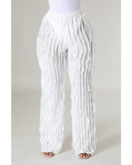 Sheer Ruffle Detail Pants