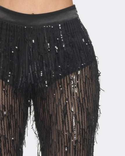 Layered Sequin Pants