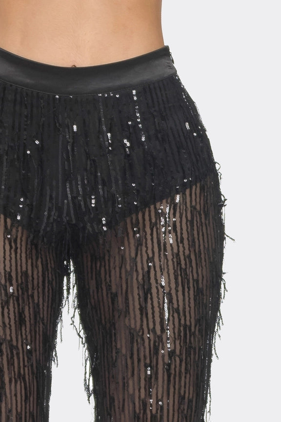 Layered Sequin Pants