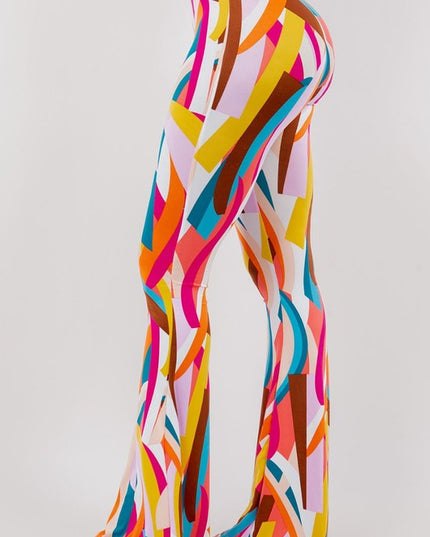 Geomerical Print Flare Pants