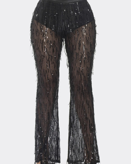 Layered Sequin Pants
