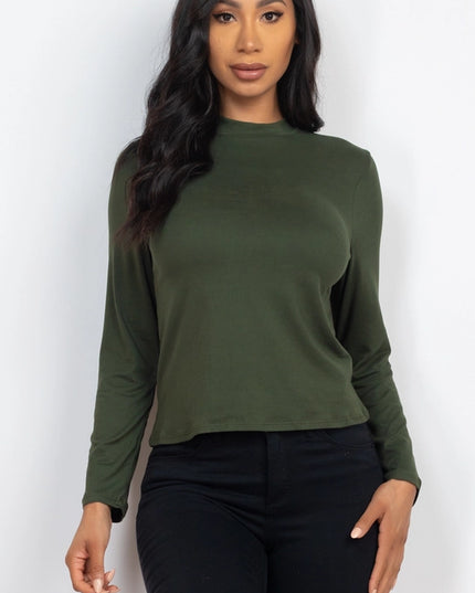 Mock Neck Solid Top