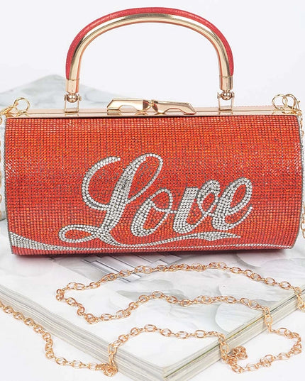 Rhinestone Love Clutch