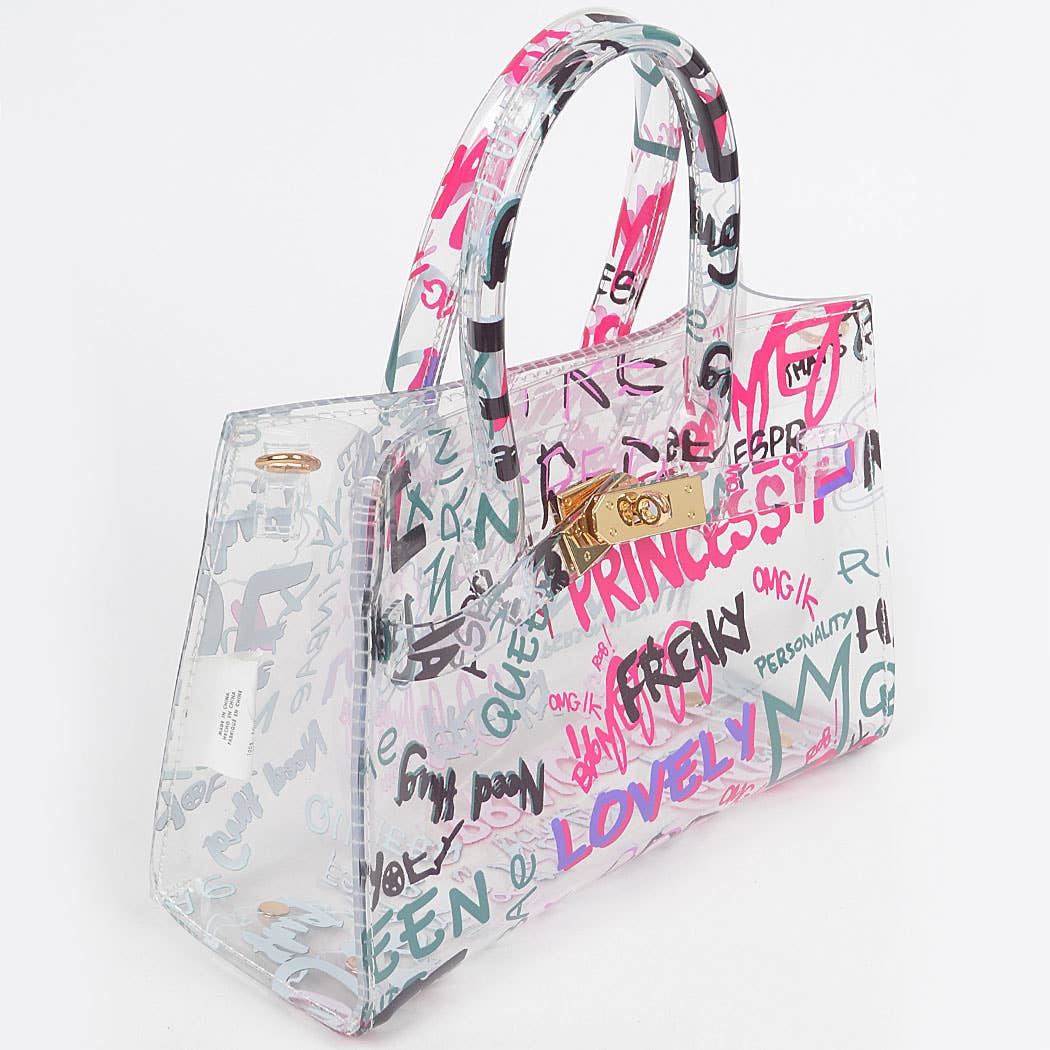 Graffiti Pvc Satchel Bag