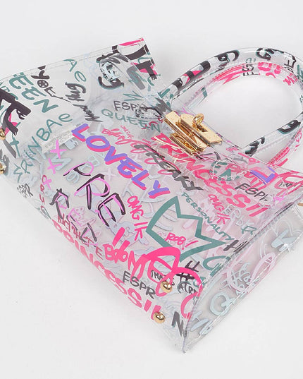 Graffiti Pvc Satchel Bag
