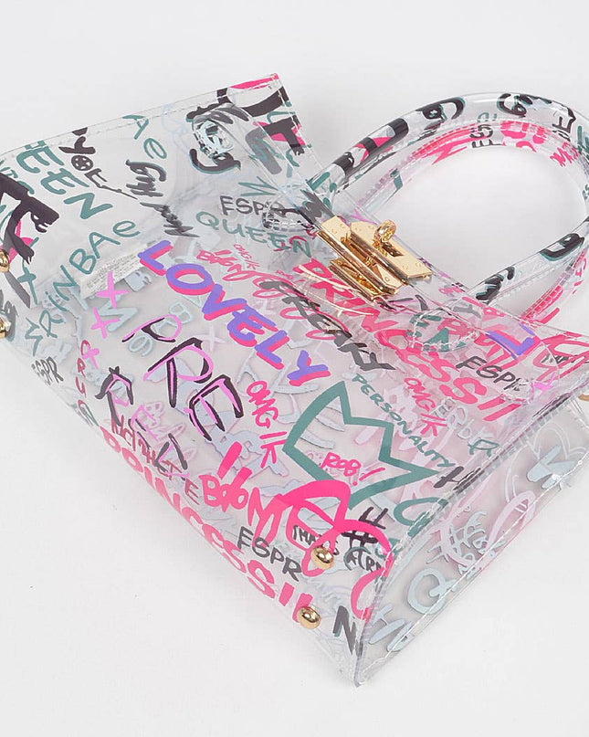 Graffiti Pvc Satchel Bag