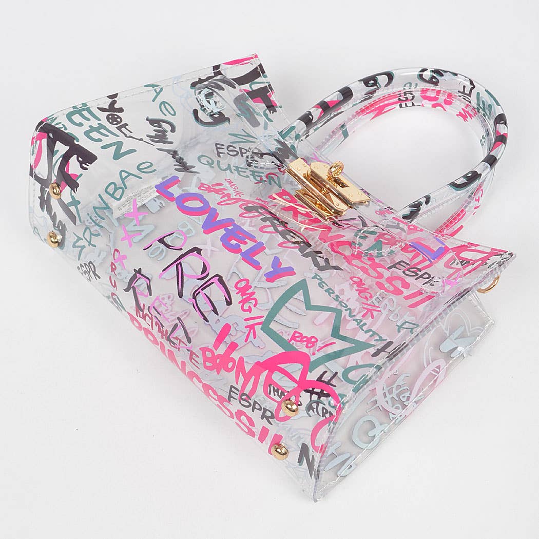 Graffiti Pvc Satchel Bag