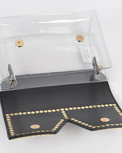 Square Rhinestone Glasses Clear Clutch