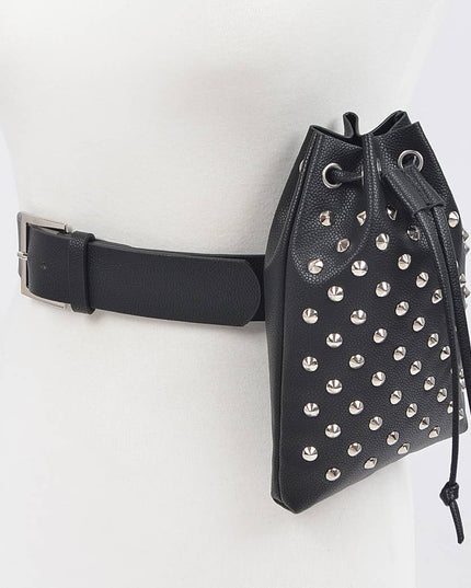 Faux Snake Belt W/studded Bag