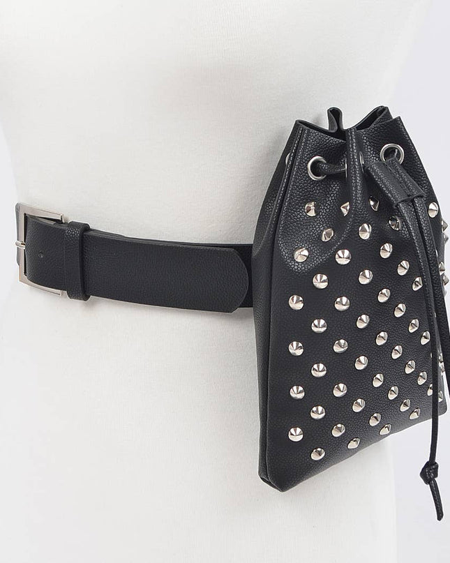 Faux Snake Belt W/studded Bag