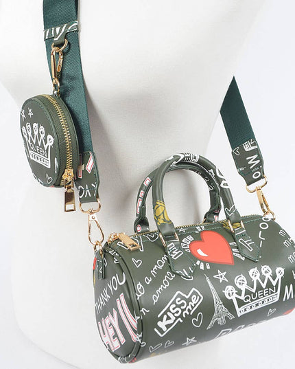 Graffiti Boston Bag W/airpod Purse