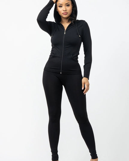 Seamless Zip Up Hoodie and Leggings Set
