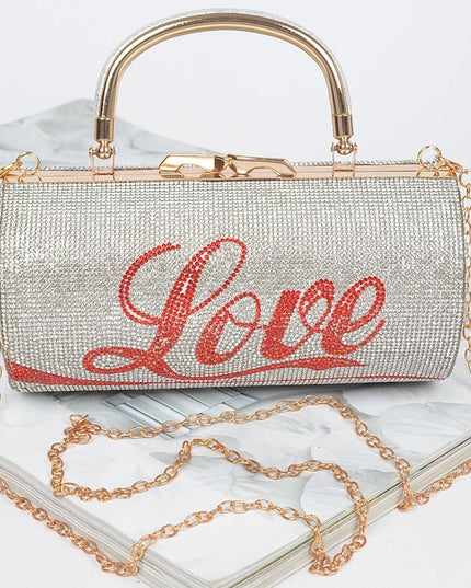 Rhinestone Love Clutch