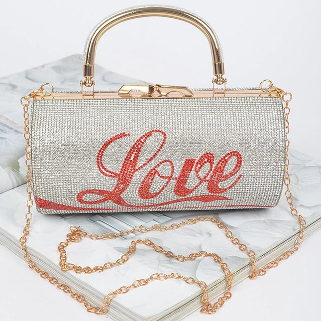 Rhinestone Love Clutch