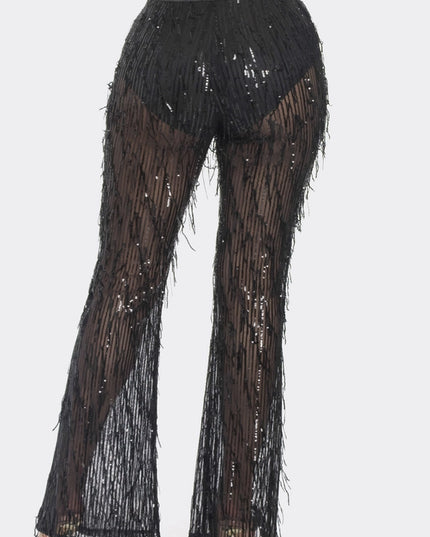 Layered Sequin Pants