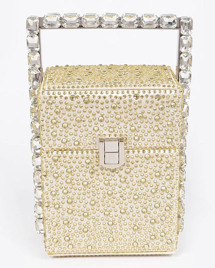 Rhinestone Handle Stoned Party Clutch