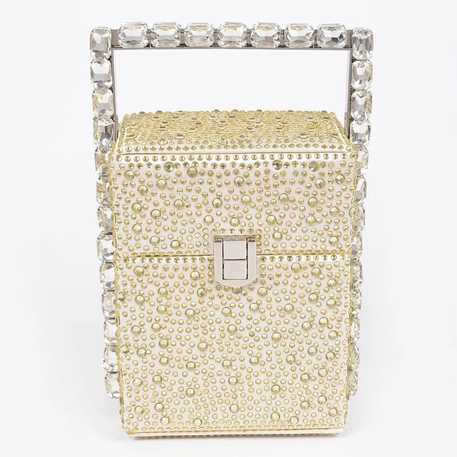 Rhinestone Handle Stoned Party Clutch