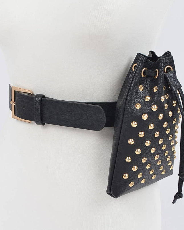Faux Snake Belt W/studded Bag