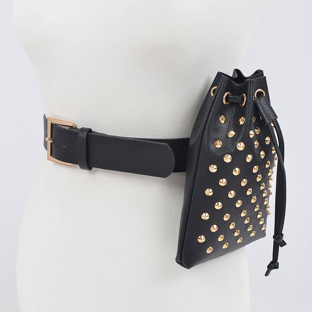 Faux Snake Belt W/studded Bag